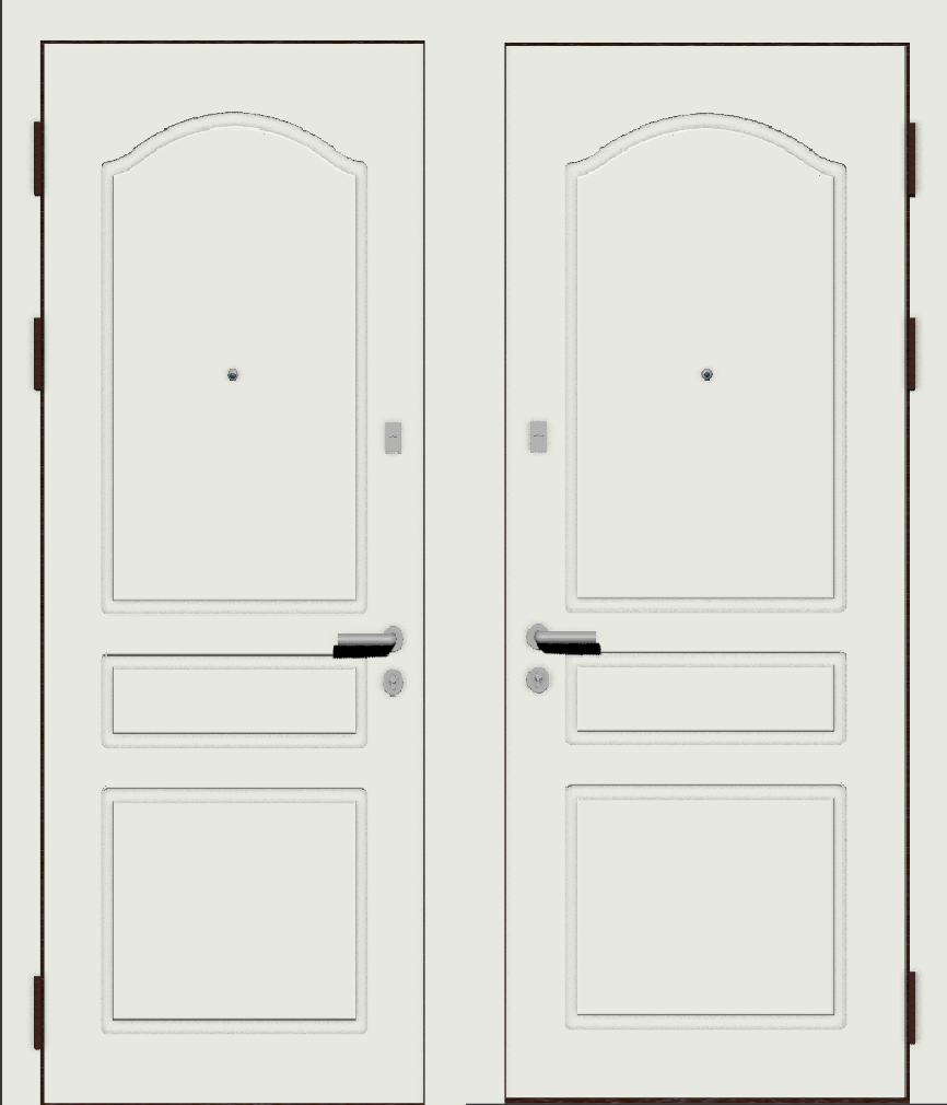Белая  металлическая дверь